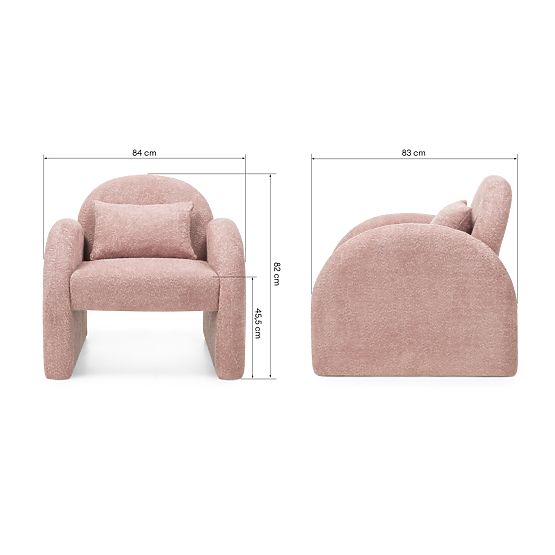 Rainbow Relaxation Chair Pink, Boucle, Rounded