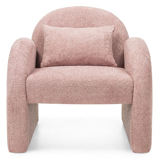 Rainbow Relaxation Chair Pink, Boucle, Rounded