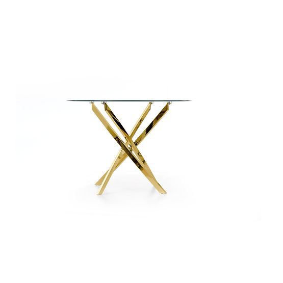 RAYMOND Table, Top - Transparent, Legs - Gold (2p=1pc)