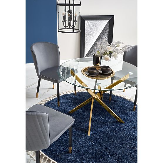 RAYMOND Table, Top - Transparent, Legs - Gold (2p=1pc)