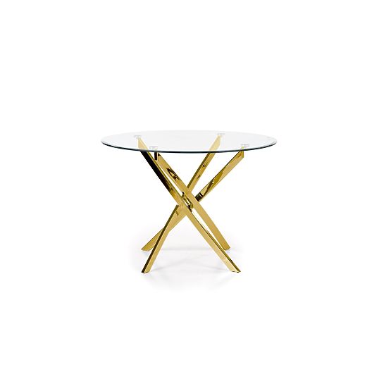 RAYMOND Table, Top - Transparent, Legs - Gold (2p=1pc)
