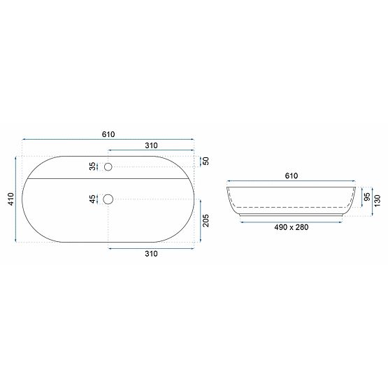 REA Aura 61 Marmo Shiny Sink