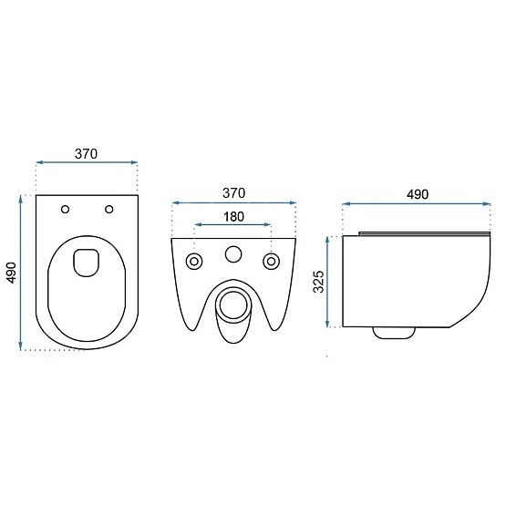 Rea Carter N2 Rimless Wall-Hung Toilet Bowl