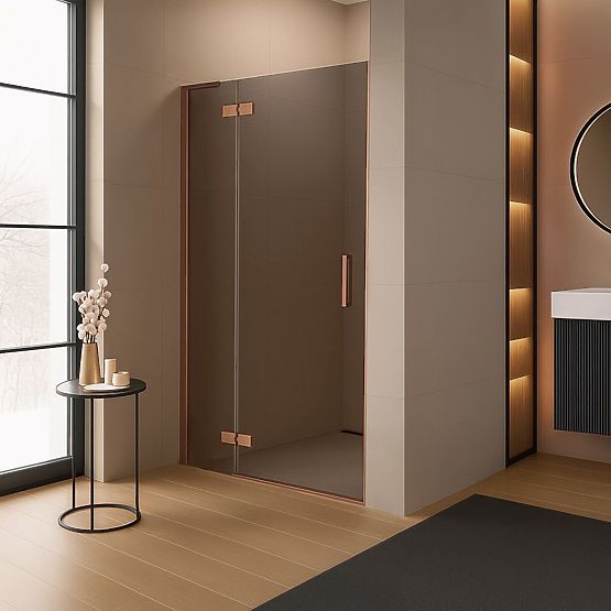 Rea Hugo 80 Brushed Copper Shower Doors