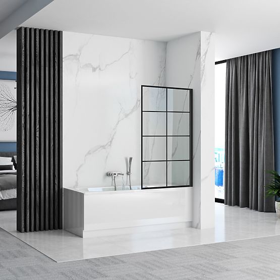 Rea Lagos-1 Fixed Bath Screen 70 Black