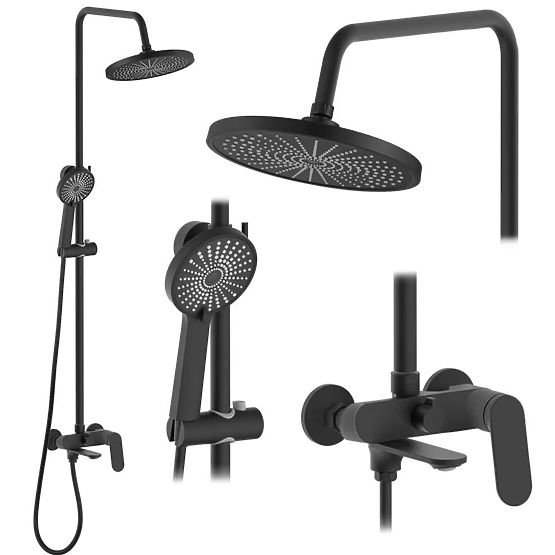 REA Marco Black Shower Set
