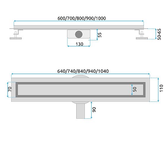 REA Neox Linear Drain for Black 50