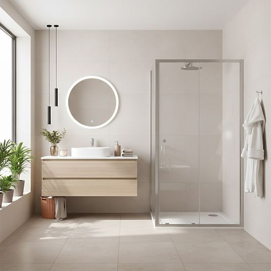 Rea Primo Slide Shower Enclosure 100x70 Chrome