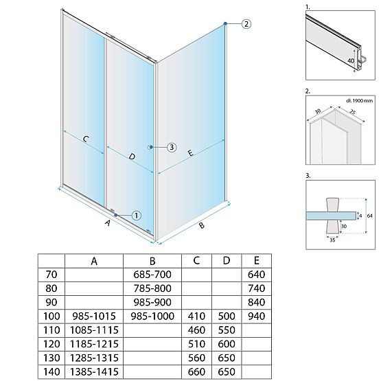 Rea Primo Slide Shower Enclosure 100x70 Chrome