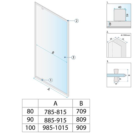 Rea Primo Swing 100 Chrome Shower Door