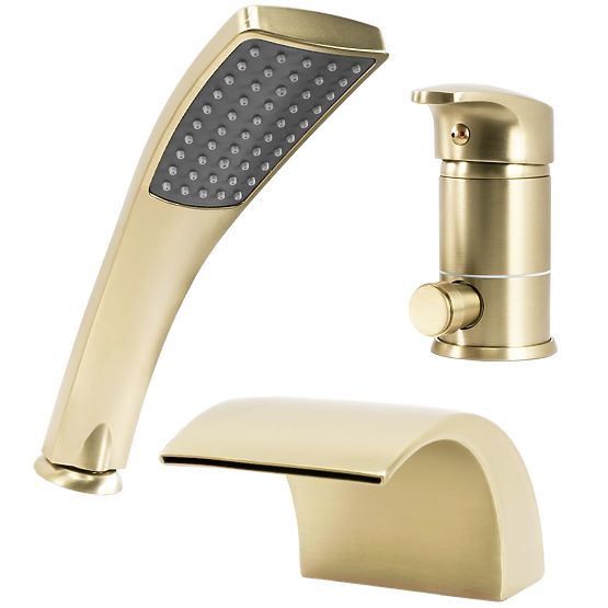 Rea Riven Brushed Gold Bath Faucet