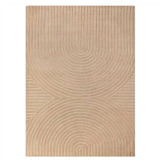 Rectangular Isla Rug, Arches, Tufted, Wool, Dark Beige, Rug Size: 190x290