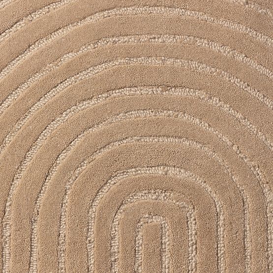 Rectangular Isla Rug, Arches, Tufted, Wool, Dark Beige, Rug Size: 190x290