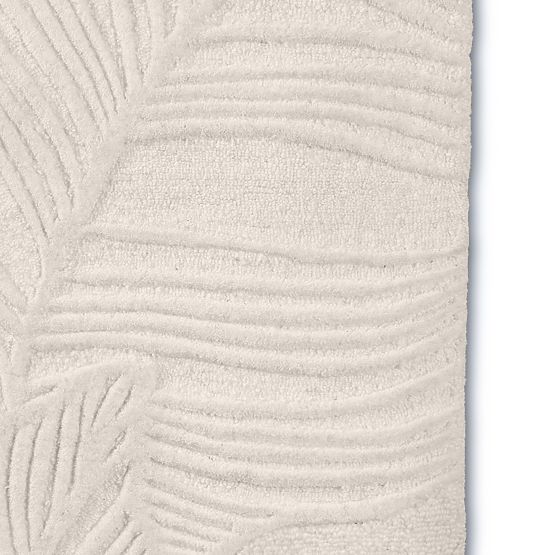 Rectangular Mona Tufted Wool Rug, Cream, Leaves, Rug Size: 160x230