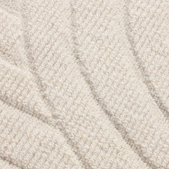 Rectangular Rug Dunes, Arches, Wool, Cream, Rug Size: 120x180