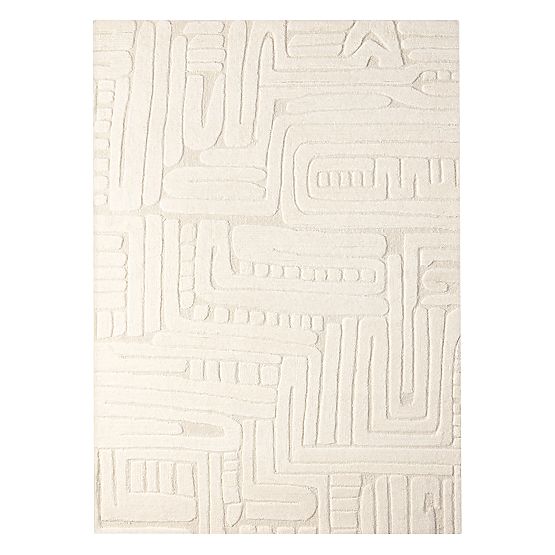 Rectangular Rug Sophia, Tufted, Cotton, Cream, Rug Size: 190x290