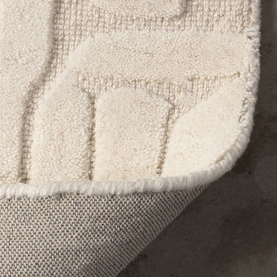 Rectangular Rug Sophia, Tufted, Cotton, Cream, Rug Size: 190x290