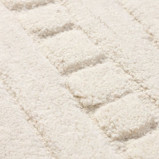 Rectangular Rug Sophia, Tufted, Cotton, Cream, Rug Size: 190x290