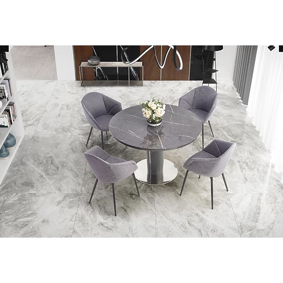 RICARDO extendable table gray marble (3p=1pc)