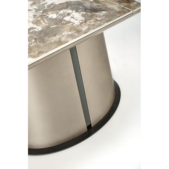 ROBINSON extendable table, beige marble / cappuccino / black (3p=1pc)