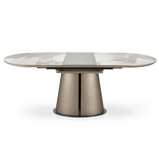 ROBINSON extendable table, beige marble / cappuccino / black (3p=1pc)