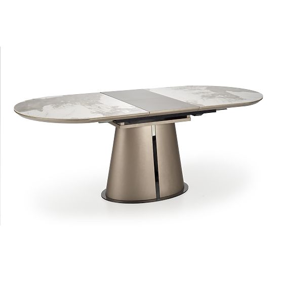 ROBINSON extendable table, beige marble / cappuccino / black (3p=1pc)