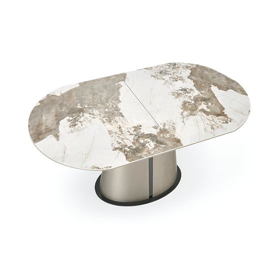 ROBINSON extendable table, beige marble / cappuccino / black (3p=1pc)