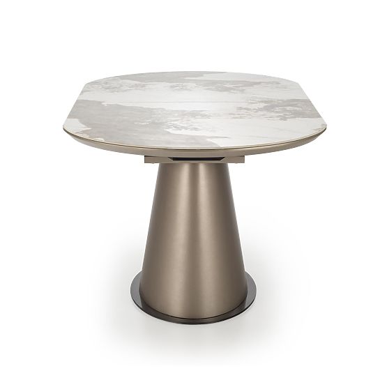 ROBINSON extendable table, beige marble / cappuccino / black (3p=1pc)