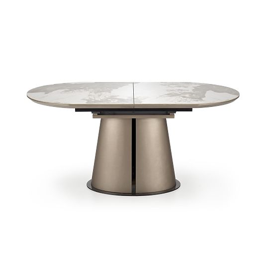 ROBINSON extendable table, beige marble / cappuccino / black (3p=1pc)