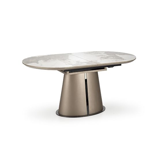 ROBINSON extendable table, beige marble / cappuccino / black (3p=1pc)