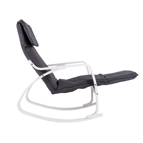 Rocking Chair with Adjustable Footrest White Frame
