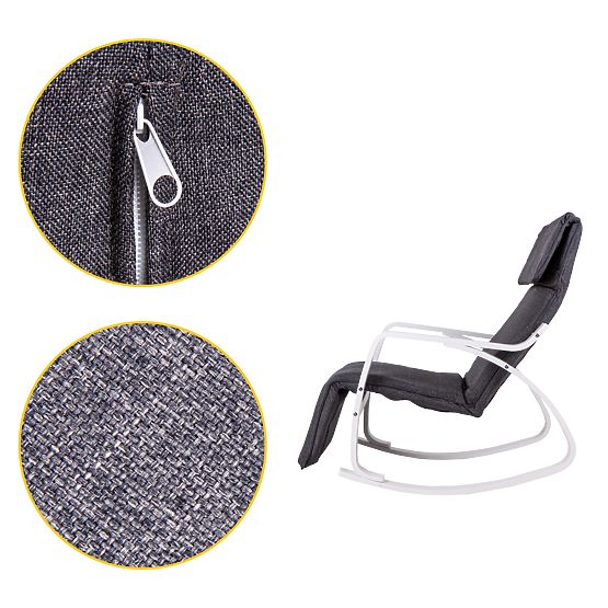 Rocking Chair with Adjustable Footrest White Frame