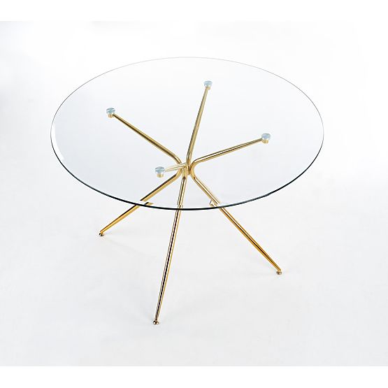 RONDO Table, Top - Clear, Legs - Gold (2p=1pc)
