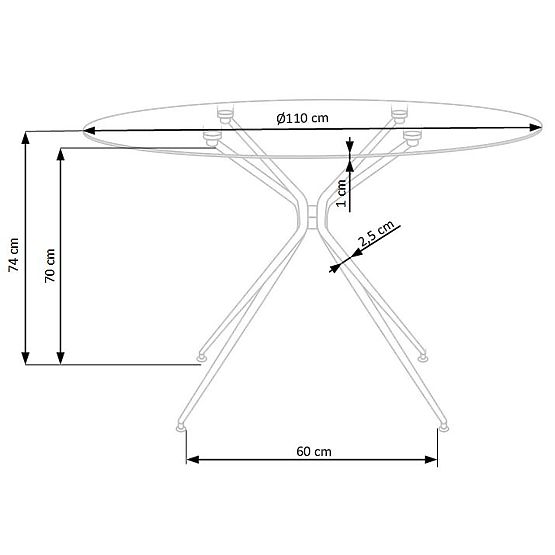 RONDO Table, Top - Clear, Legs - Gold (2p=1pc)