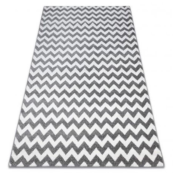 Round Carpet SKETCH - F561 Zigzag, Gray White