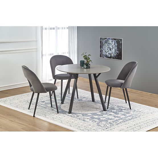 Round Table BALROG, Frame - Black, Top - Light Grey (2p=1pc)