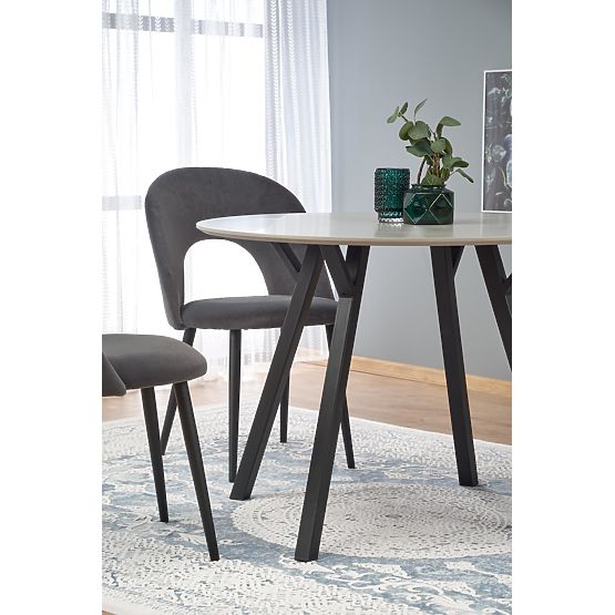 Round Table BALROG, Frame - Black, Top - Light Grey (2p=1pc)