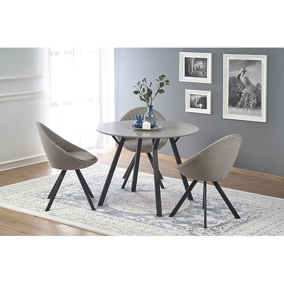 Round Table BALROG, Frame - Black, Top - Light Grey (2p=1pc)