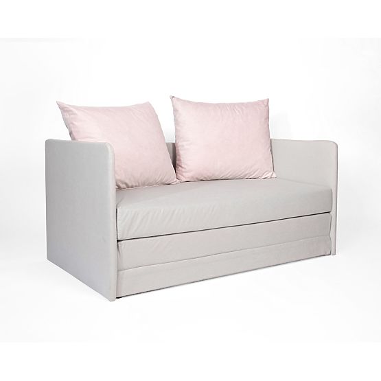 Convertible Sofa Jack - Light Gray / Powder Pink