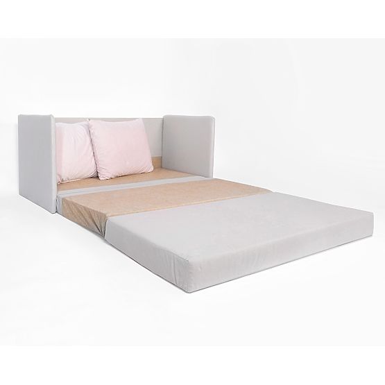 Convertible Sofa Jack - Light Gray / Powder Pink