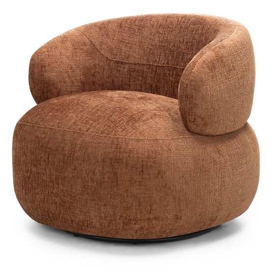 Rumble Swivel Chair Copper, Rounded Shape