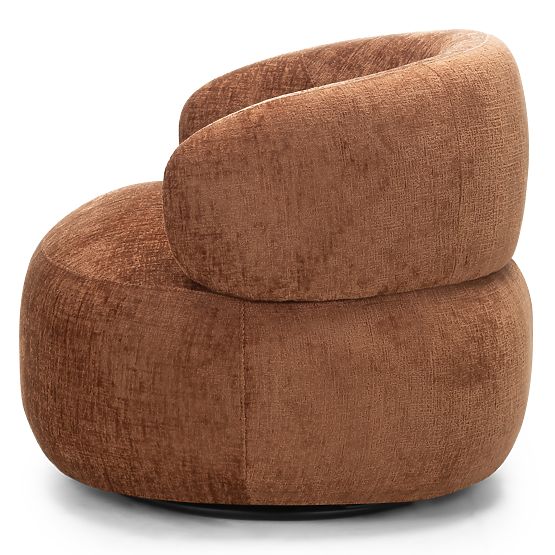 Rumble Swivel Chair Copper, Rounded Shape