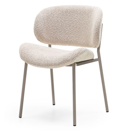 Safira Upholstered Chair Beige, Boucle