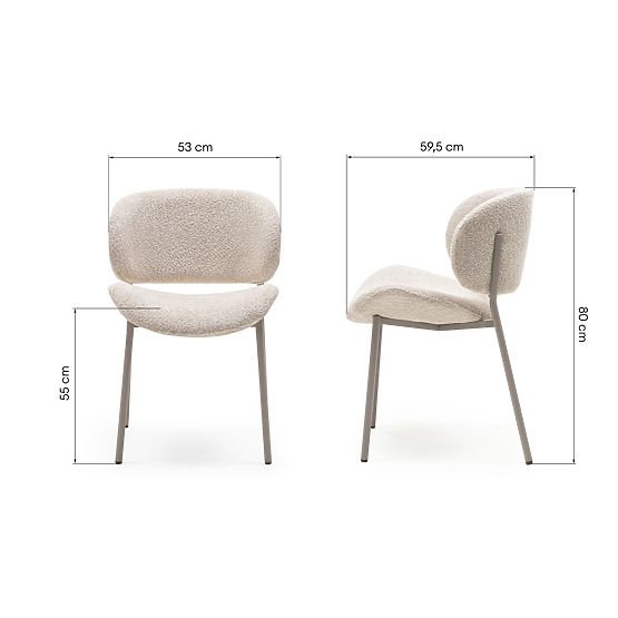 Safira Upholstered Chair Beige, Boucle