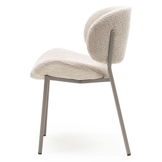 Safira Upholstered Chair Beige, Boucle