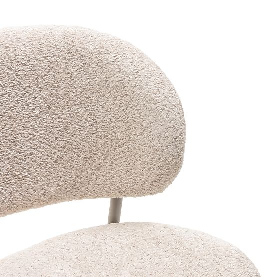 Safira Upholstered Chair Beige, Boucle