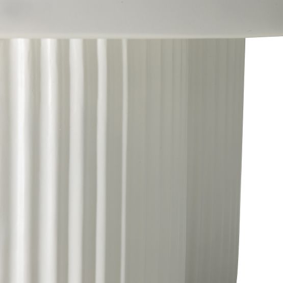 Salerno Coffee Table 70 cm, Round, White, Grooved