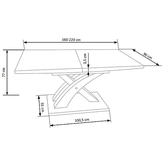 SANDOR extendable table oak sonoma (3p=1pc)