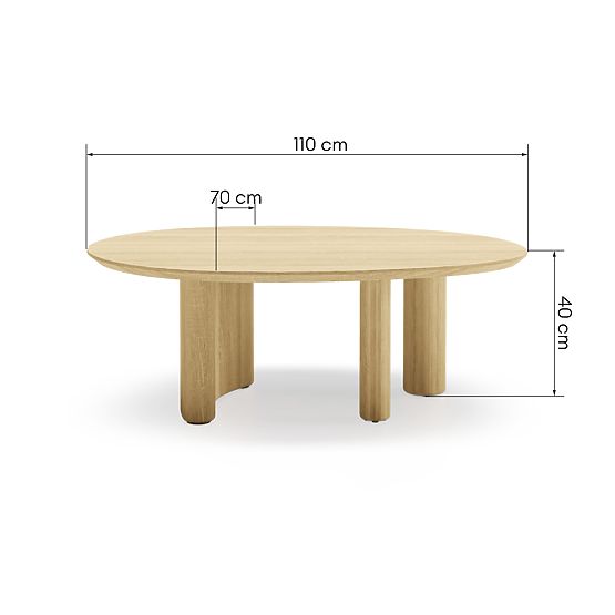 Segretto Coffee Table, Oval, Natural Oak