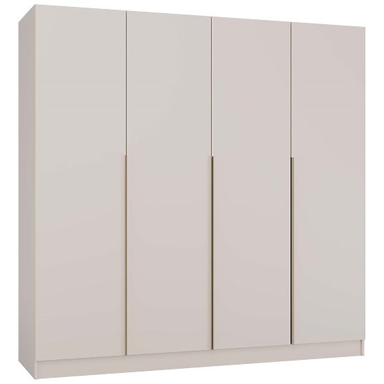 SENSO 4D WARDROBE 200 CM 4 DOORS GOLD HANDLES FOR LIVING ROOM BEDROOM CASHMERE BEIGE